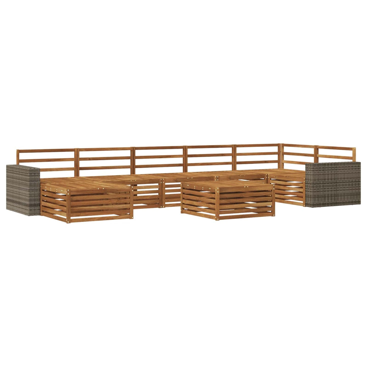 Utendørs sofa-sett 8 pcs Naturlig