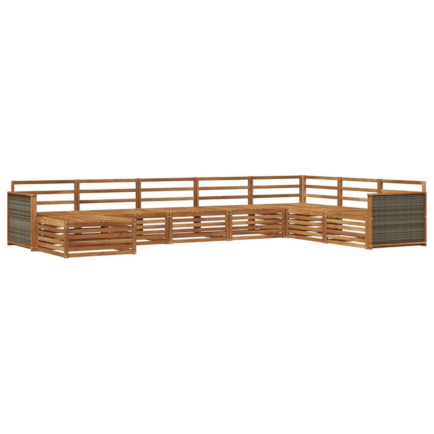 Utendørs sofa-sett 8 pcs Naturlig