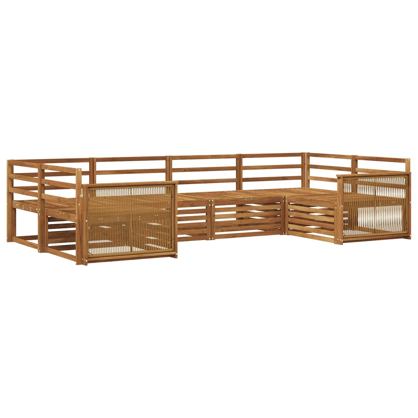 Utendørs sofa-sett 6 pcs Naturlig