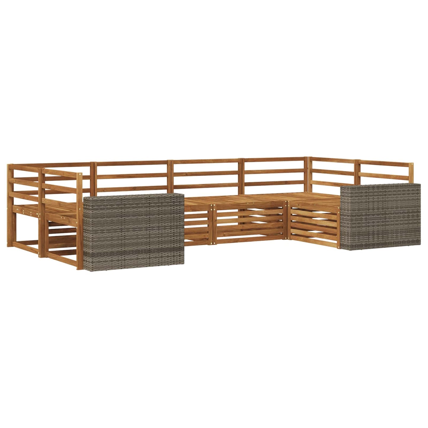 Utendørs sofa-sett 6 pcs Naturlig