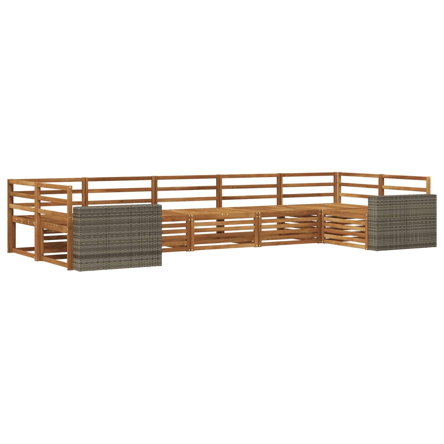 Utendørs sofa-sett 7 pcs Naturlig