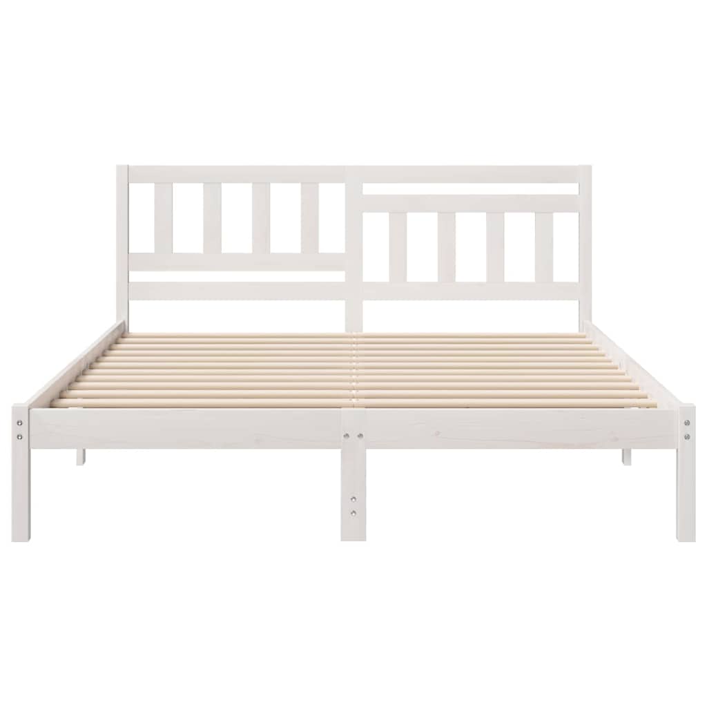 Sengestamme med hodegjerde Hvit 160 x 200 cm Massiv furu