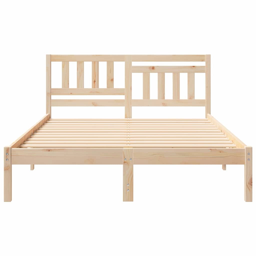 Sengestamme med hodegjerde Brun 120 x 190 cm Massiv furu