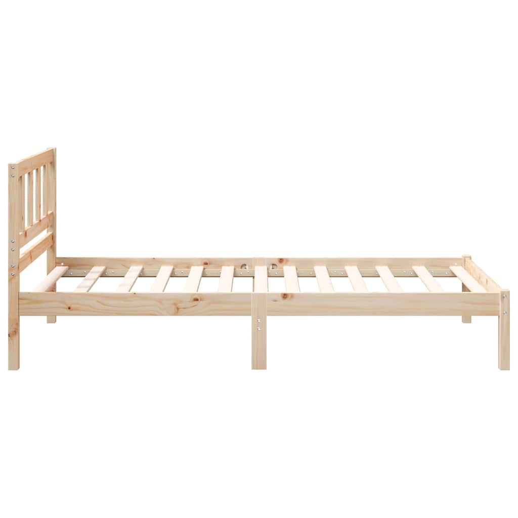 Sengestamme med hodegjerde Brun 75 x 190 cm Massiv furu