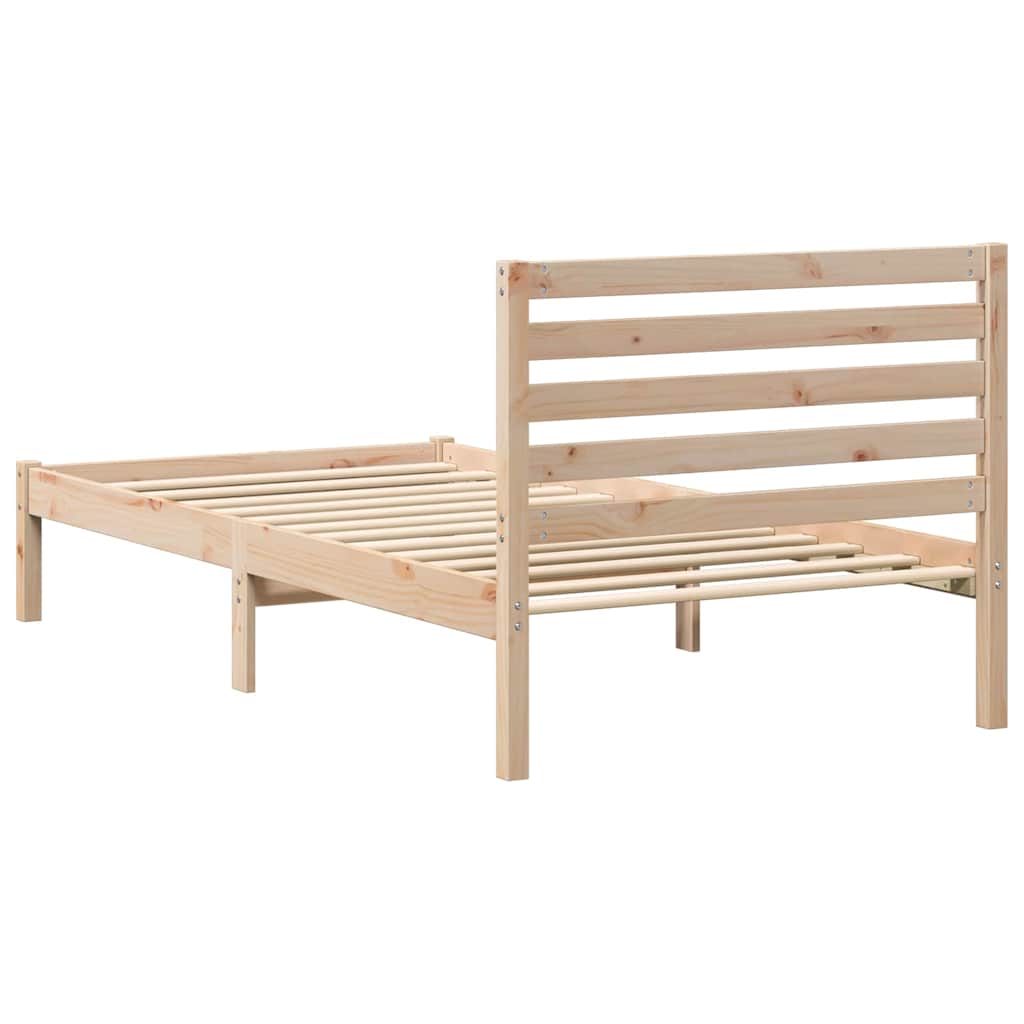 Sengestamme med hodegjerde Brun 100 x 200 cm Massiv furu