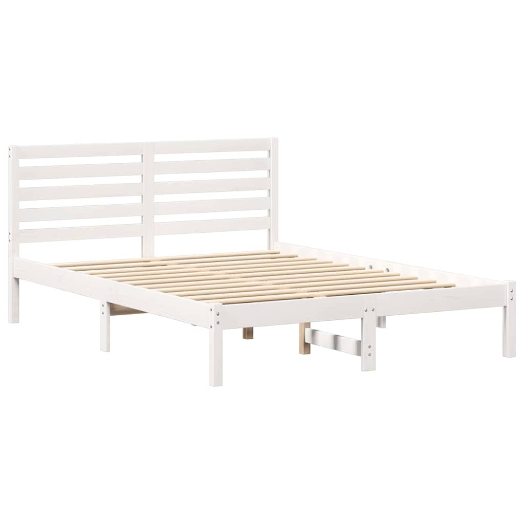 Sengestamme med hodegjerde Hvit 120 x 200 cm Massiv furu