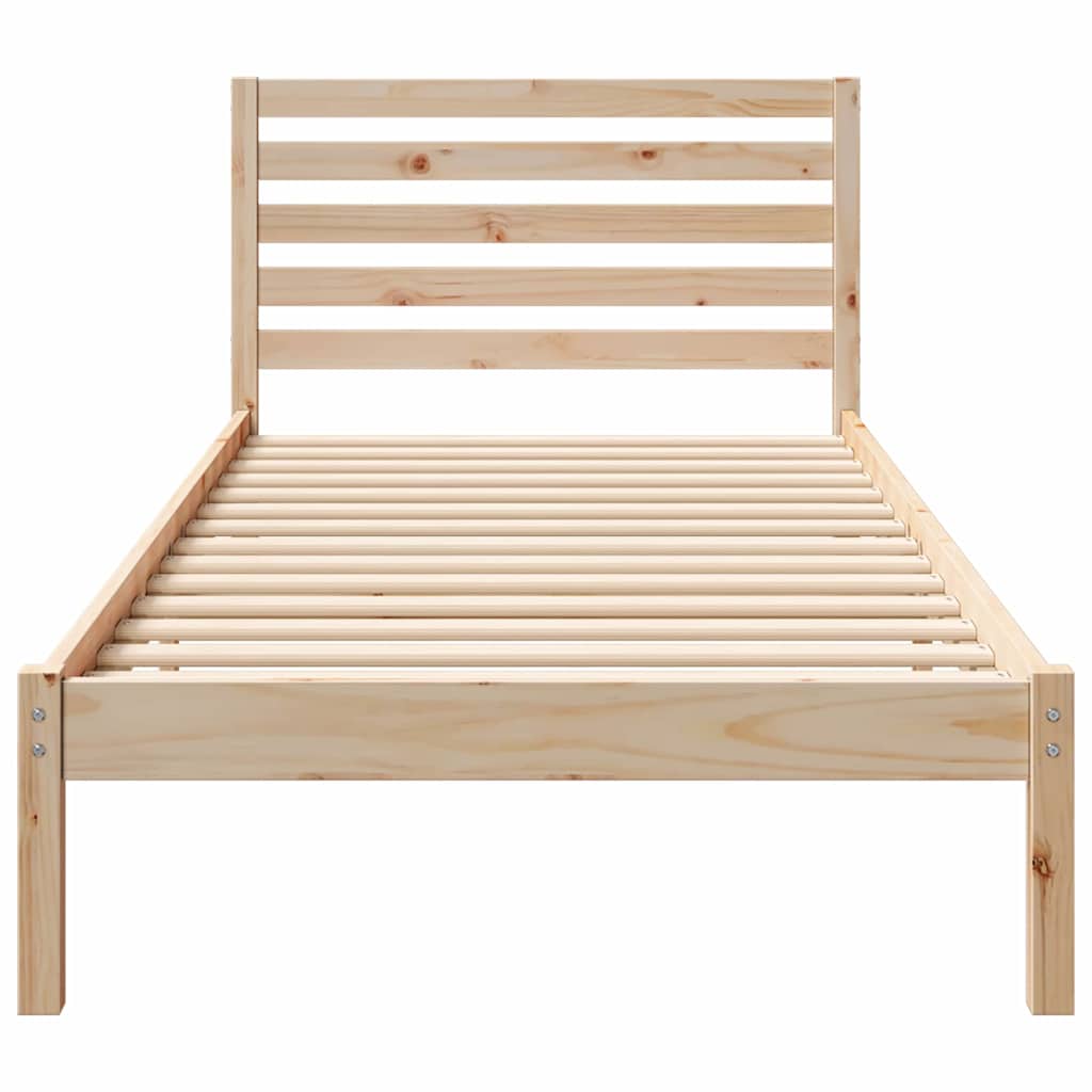Sengestamme med hodegjerde Brun 80 x 210 cm Massiv furu