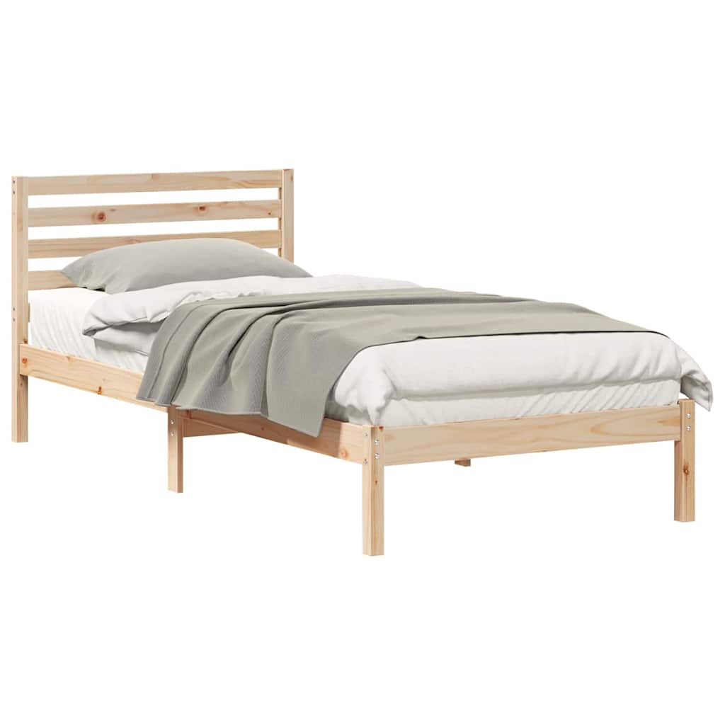 Sengestamme med hodegjerde Brun 80 x 210 cm Massiv furu