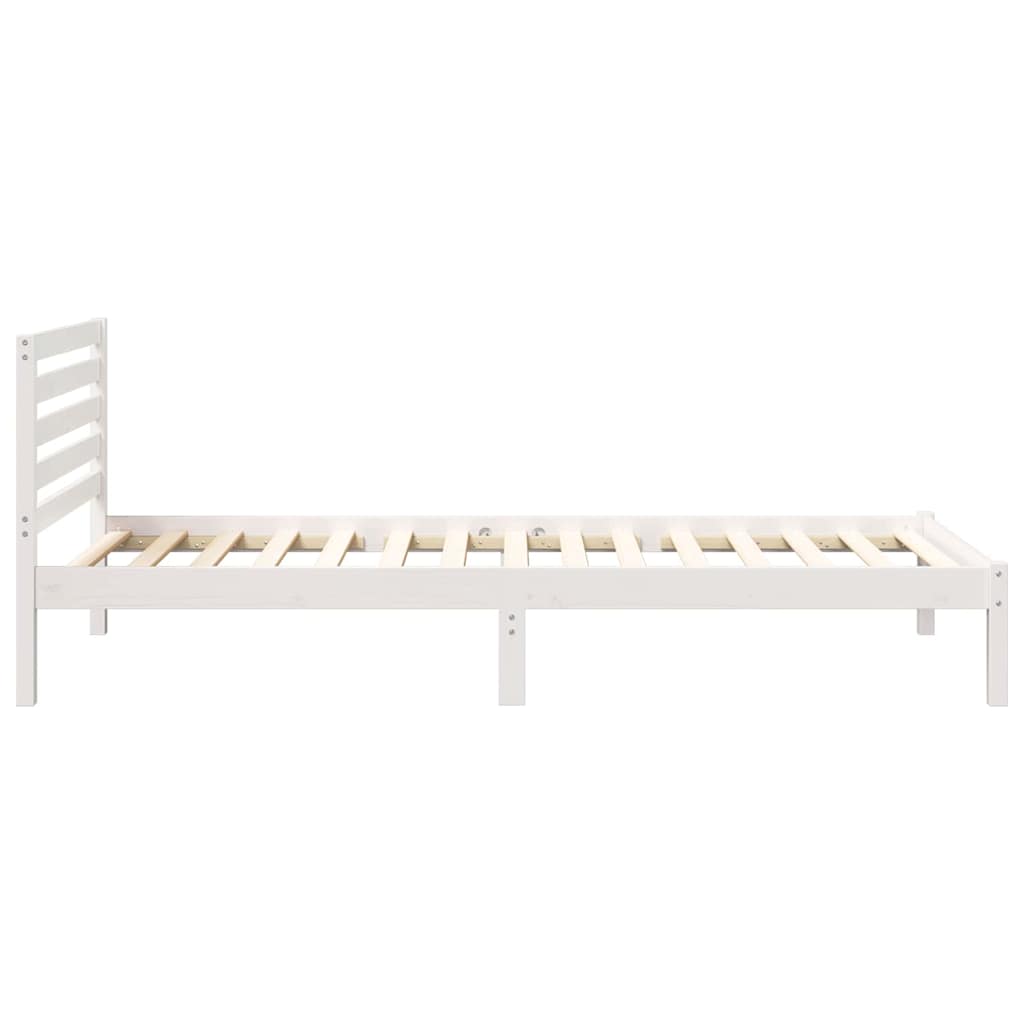 Sengestamme med hodegjerde Hvit 100 x 210 cm Massiv furu