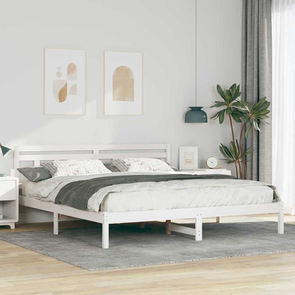 Sengestamme Hvit 200 x 200 cm Massiv furu