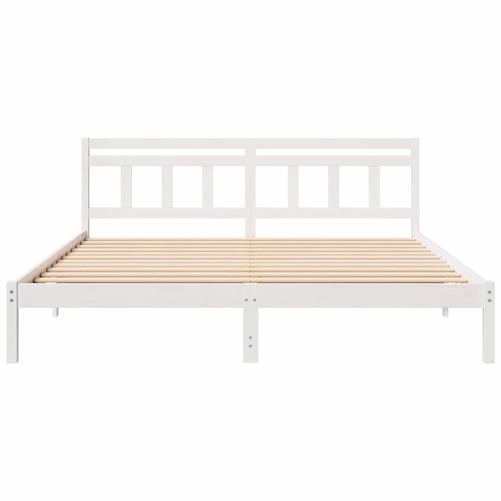 Sengestamme Hvit 200 x 200 cm Massiv furu
