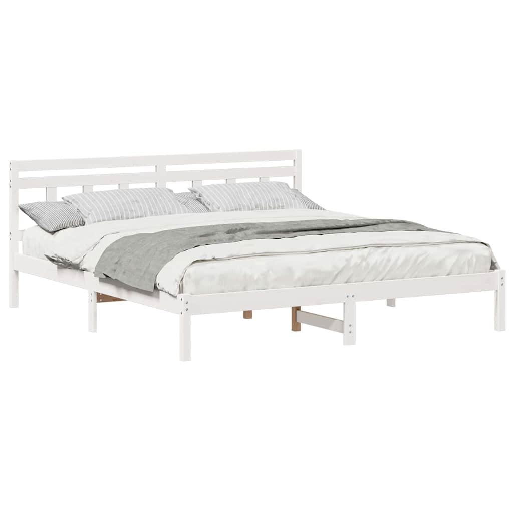 Sengestamme Hvit 200 x 200 cm Massiv furu