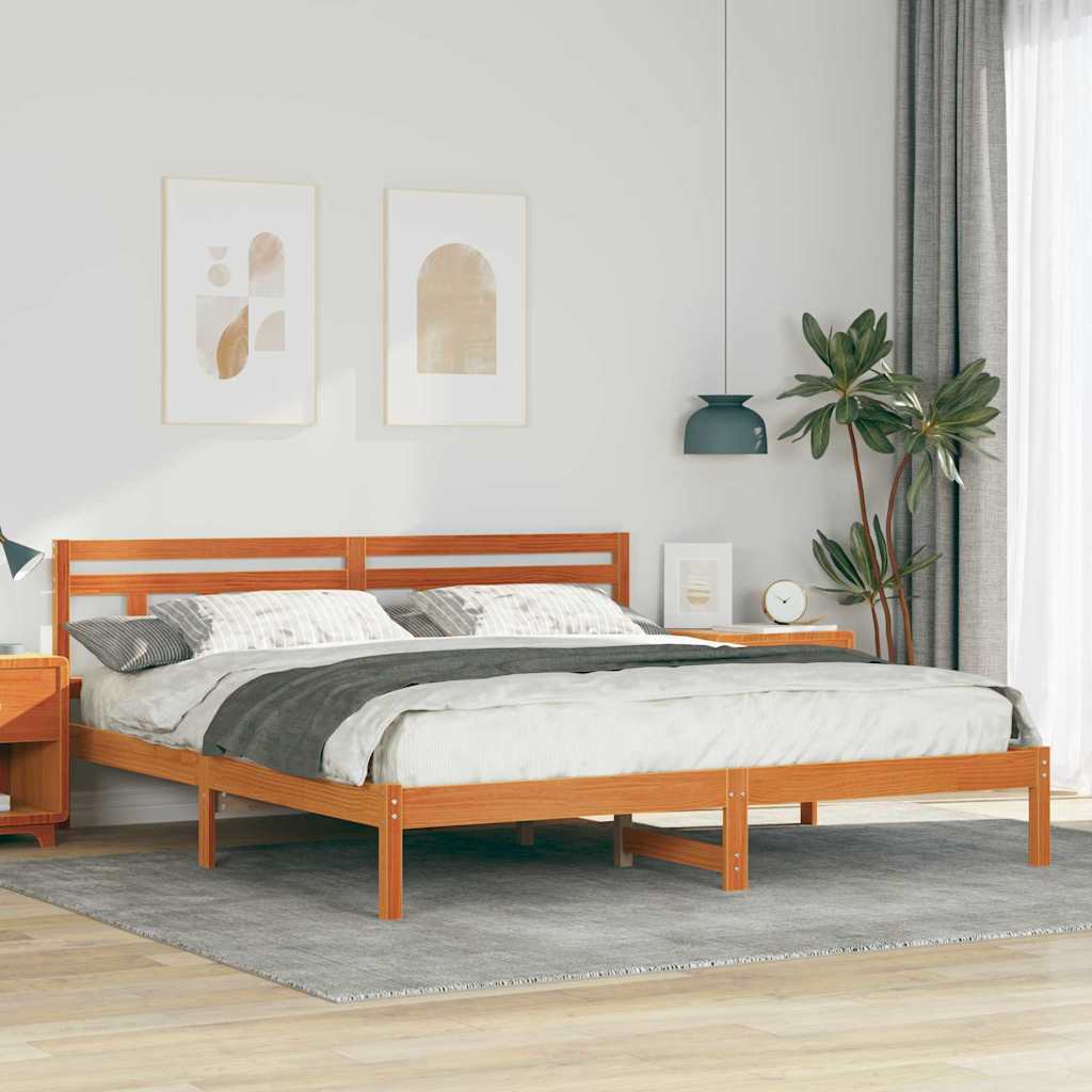 Sengestamme Brun 200 x 200 cm Massiv furu