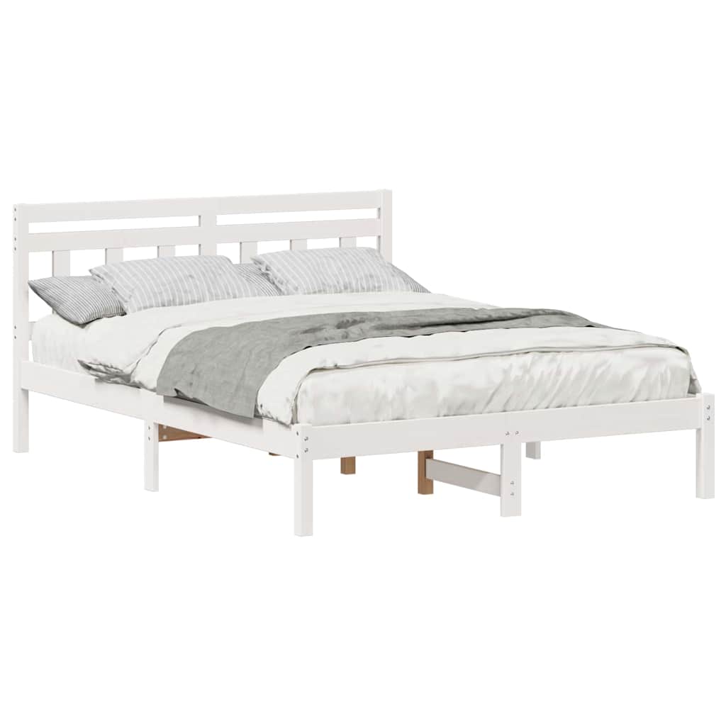 Sengestamme Hvit 140 x 190 cm Massiv furu