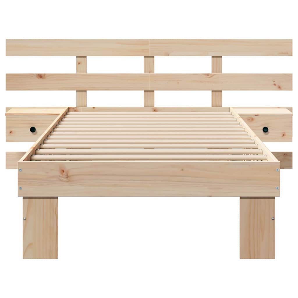 Sengestamme med hodegjerde Brun 90 x 190 cm Massiv furu