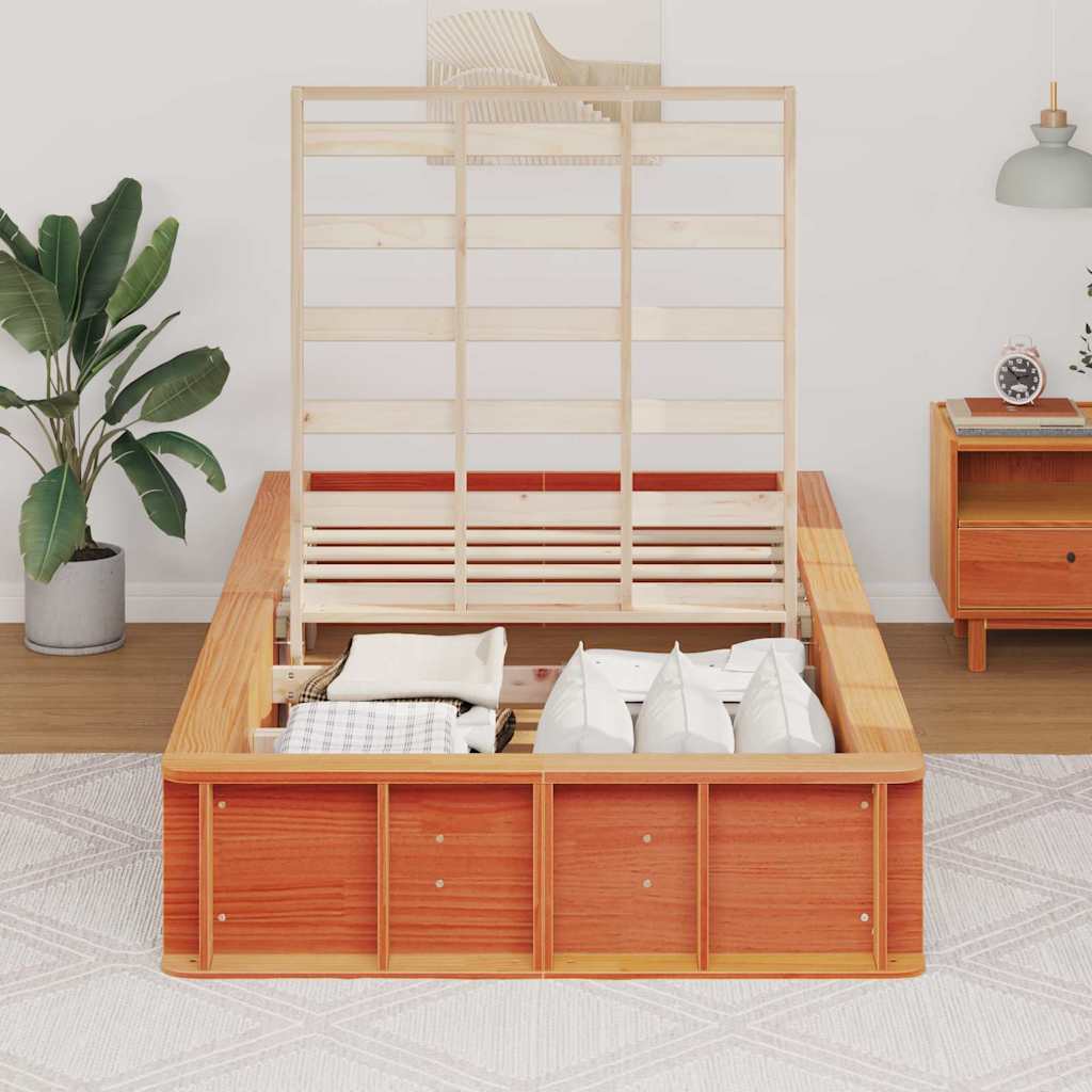 Sengestamme Vokset Brun 75 x 190 cm Massiv furu