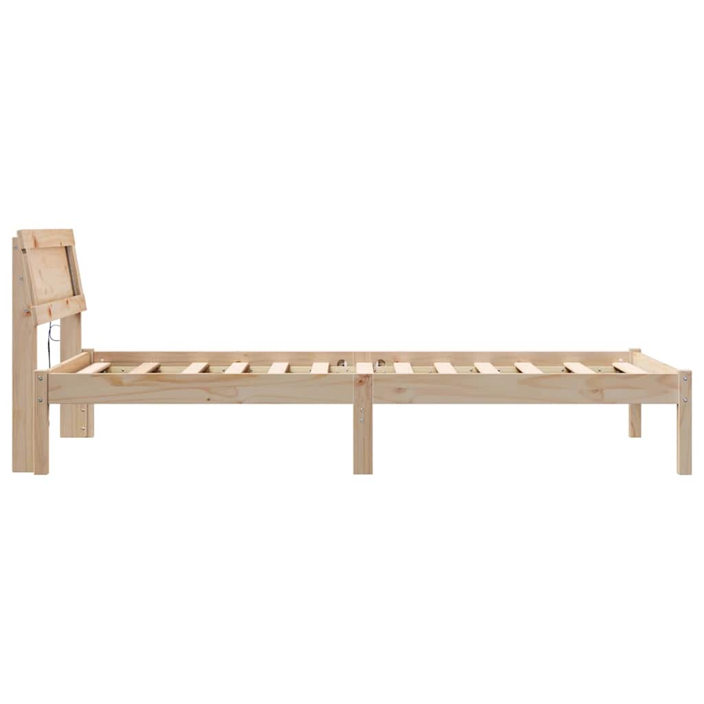 Sengestamme med hodegjerde Brun 100 x 200 cm Massiv furu