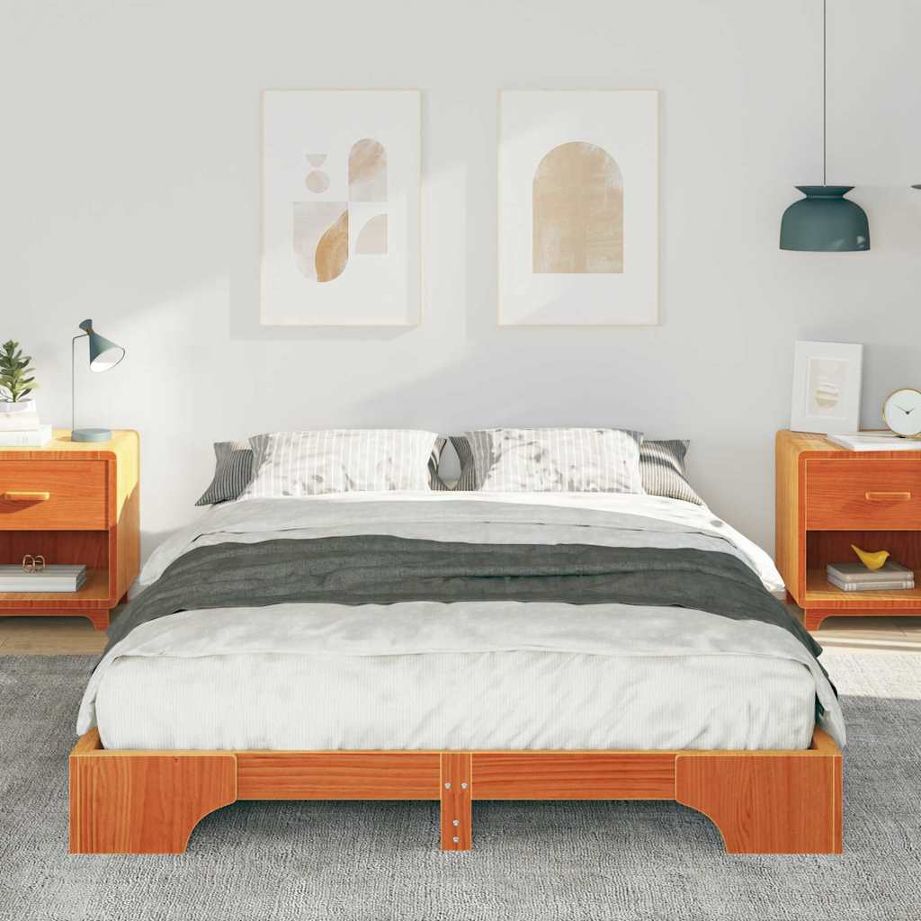 Sengestamme Brun 140 x 210 cm Massiv furu