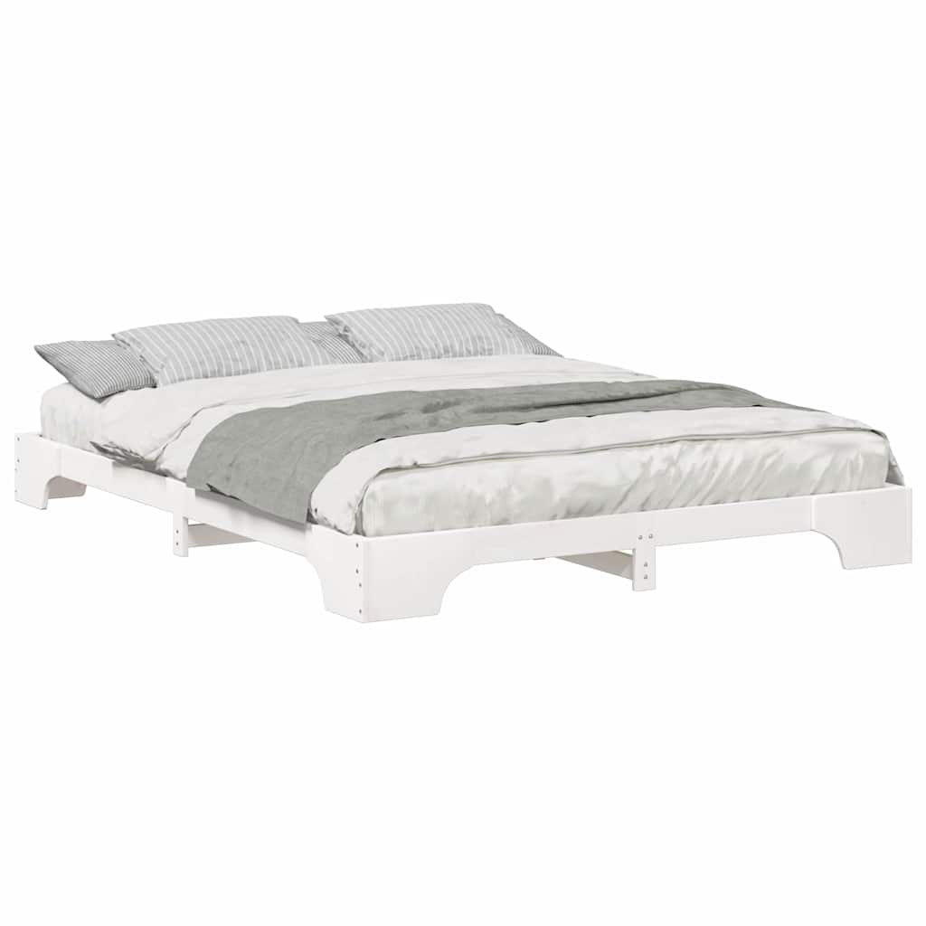 Sengestamme Hvit 160 x 210 cm Massiv furu