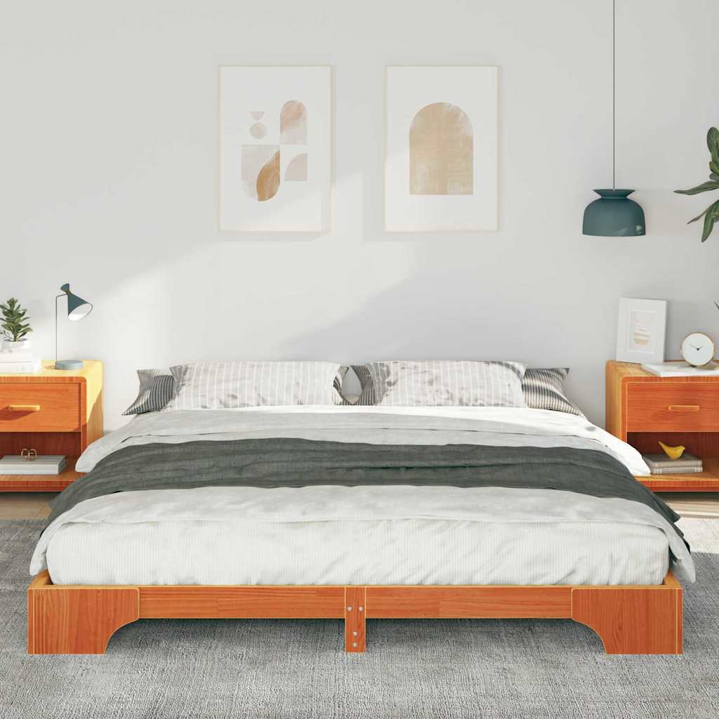 Sengestamme Brun 180 x 210 cm Massiv furu
