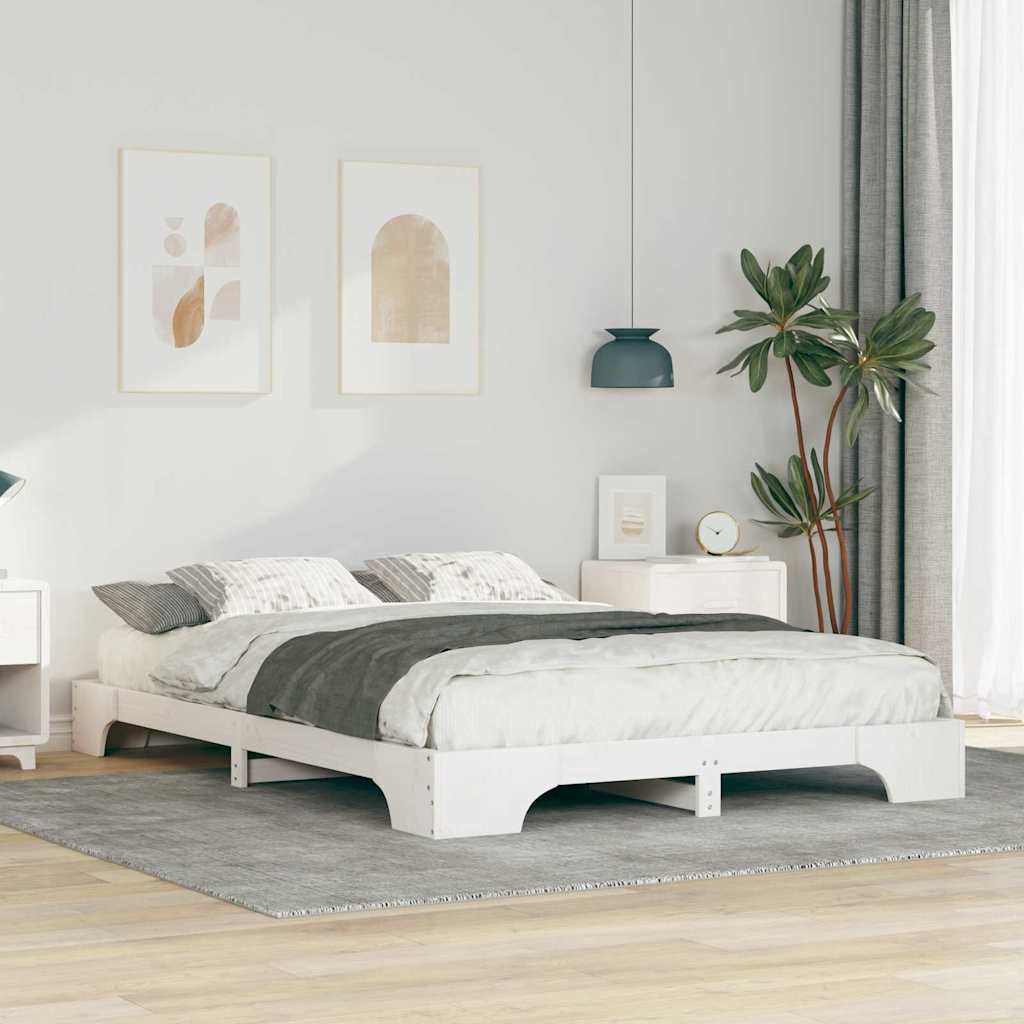 Sengestamme Hvit 140 x 220 cm Massiv furu