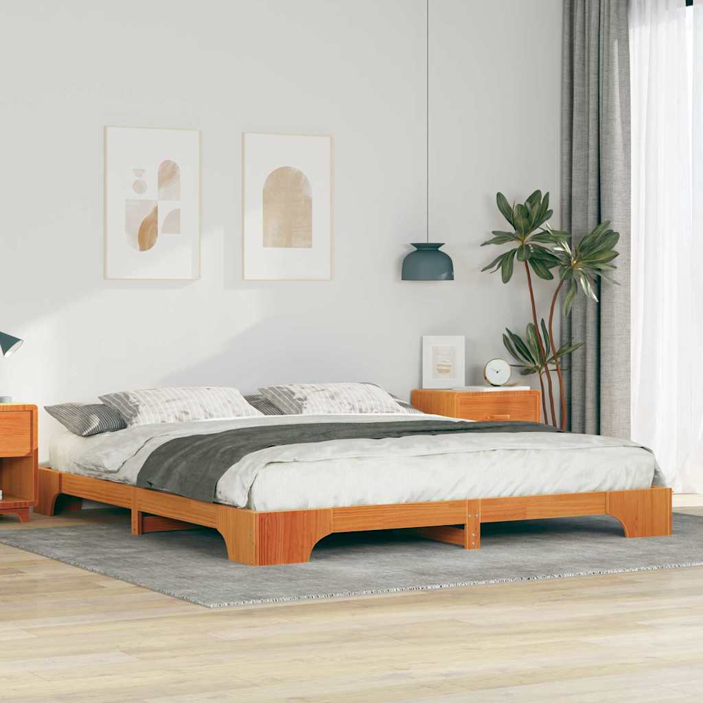 Sengestamme Brun 180 x 220 cm Massiv furu