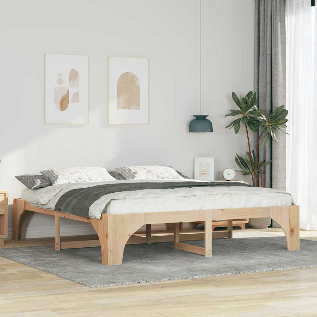 Sengestamme Brun 200 x 200 cm Massiv furu