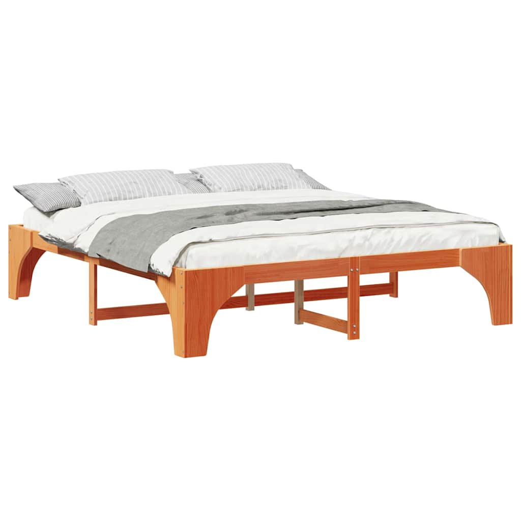 Sengestamme Brun 200 x 200 cm Massiv furu