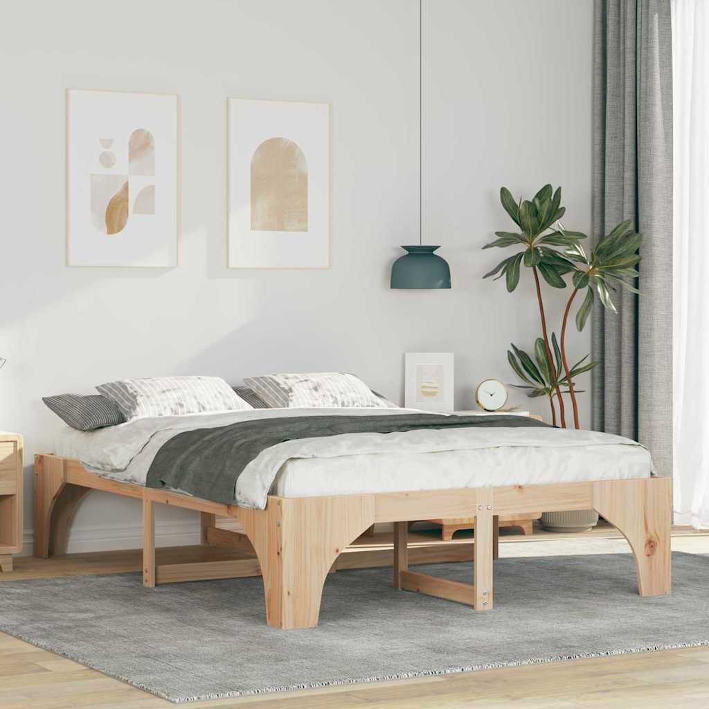 Sengestamme Brun 150 x 200 cm Massiv furu
