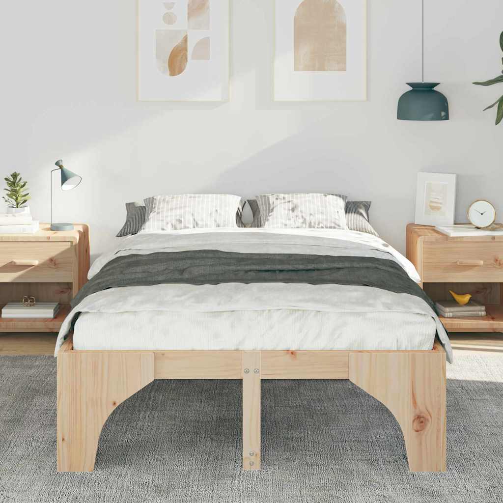 Sengestamme Brun 135 x 190 cm Massiv furu