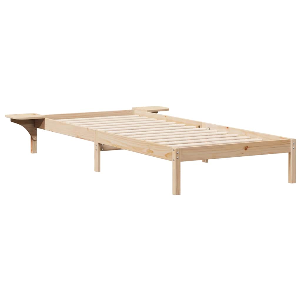 Sengestamme med Sidebord Naturlig 80 x 210 cm Massiv furu