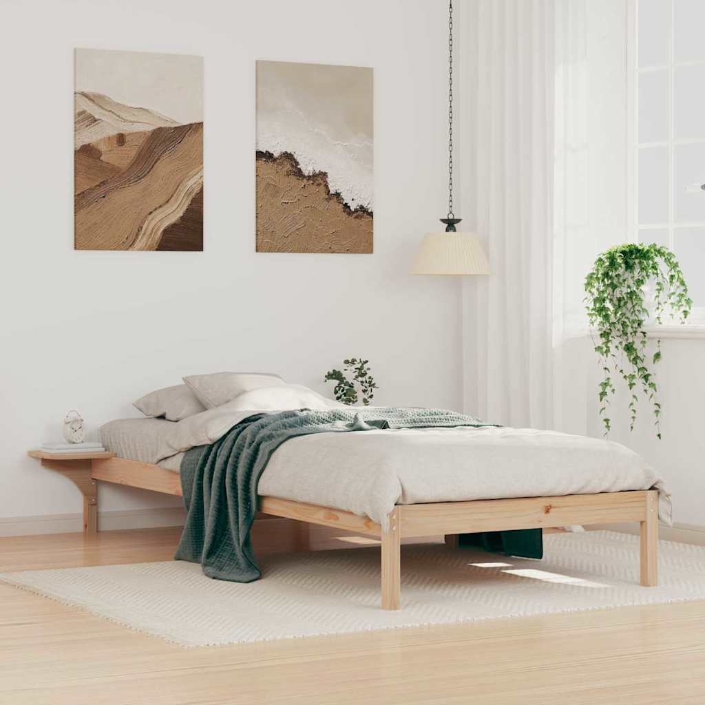 Sengestamme med Sidebord Naturlig 100 x 210 cm Massiv furu