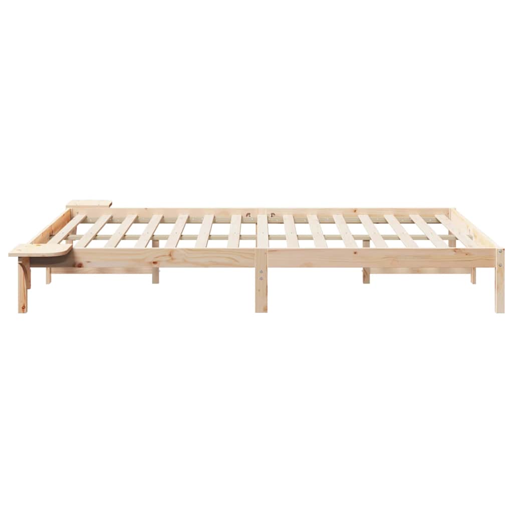 Sengestamme med Sidebord Naturlig 140 x 210 cm Massiv furu