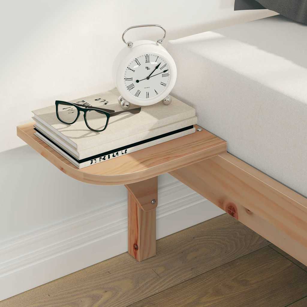 Sengestamme med Sidebord Naturlig 180 x 220 cm Massiv furu
