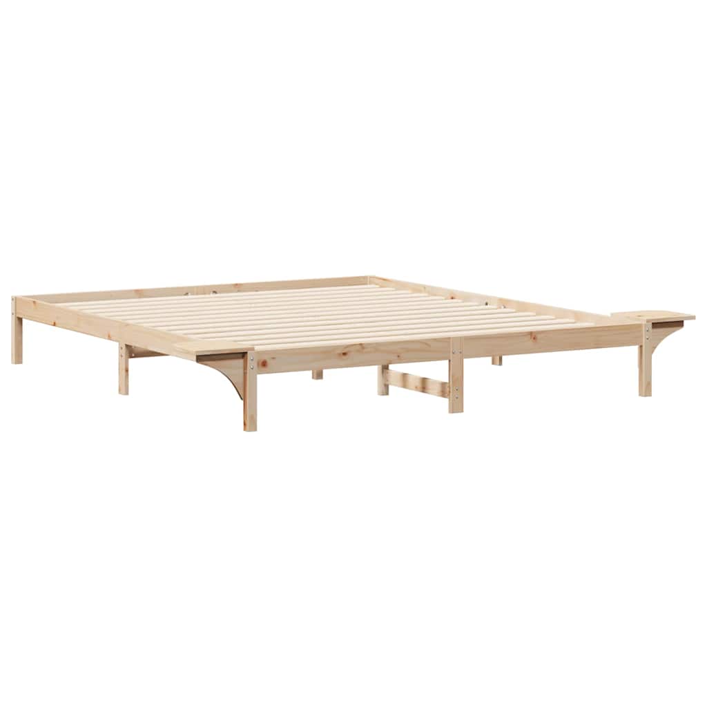 Sengestamme med Sidebord Naturlig 200 x 220 cm Massiv furu