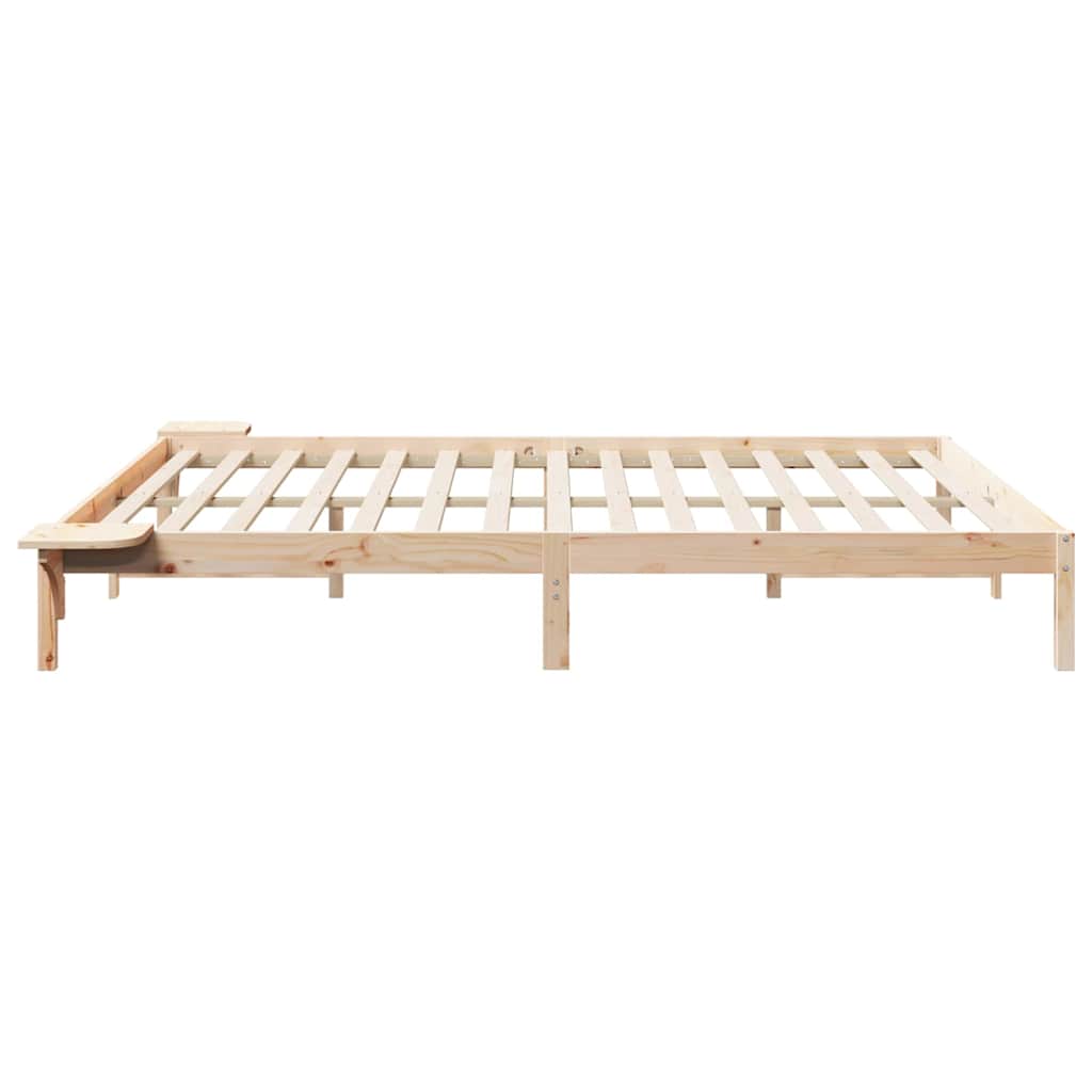 Sengestamme med Sidebord Naturlig 200 x 220 cm Massiv furu