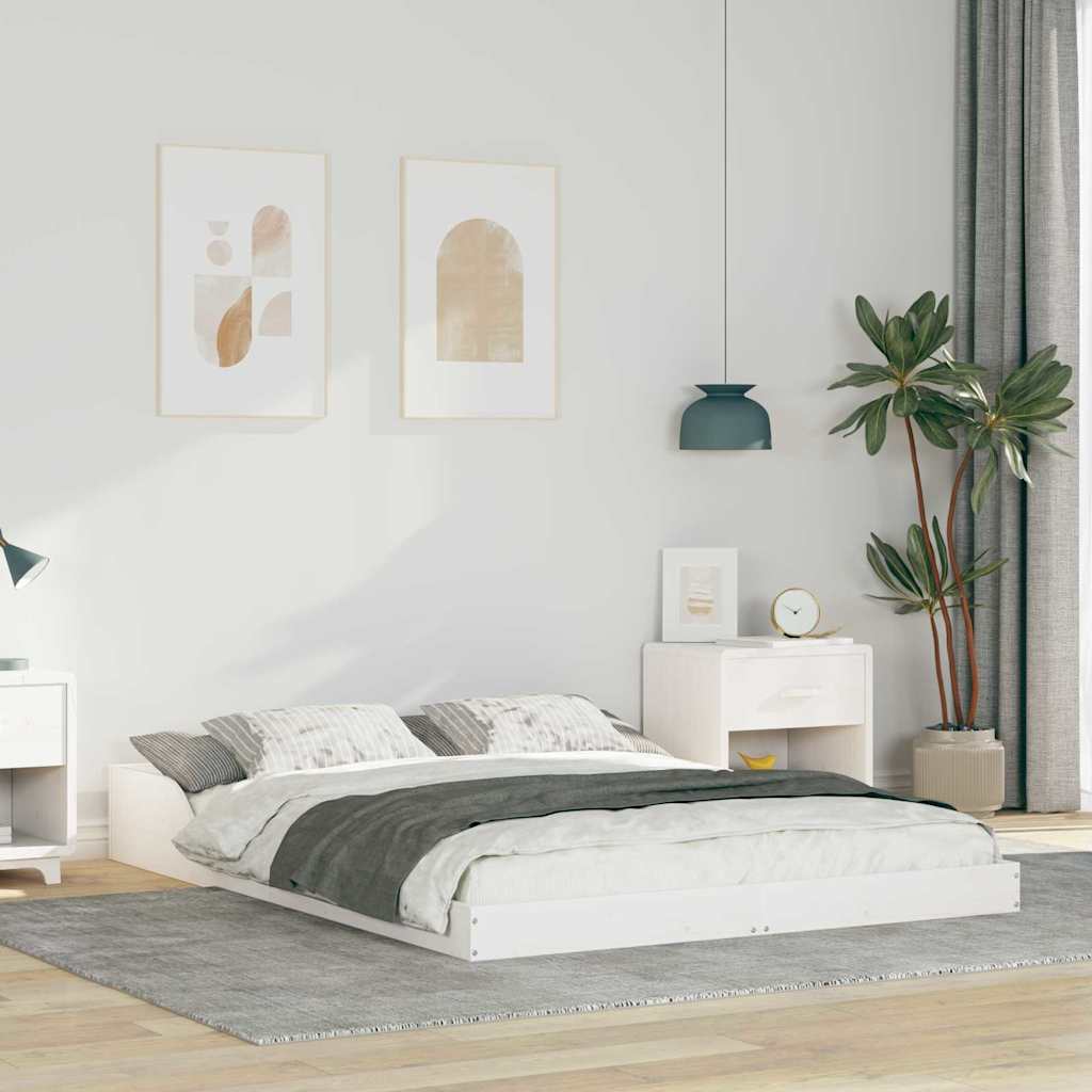 Sengestamme Hvit 140 x 190 cm Massiv furu