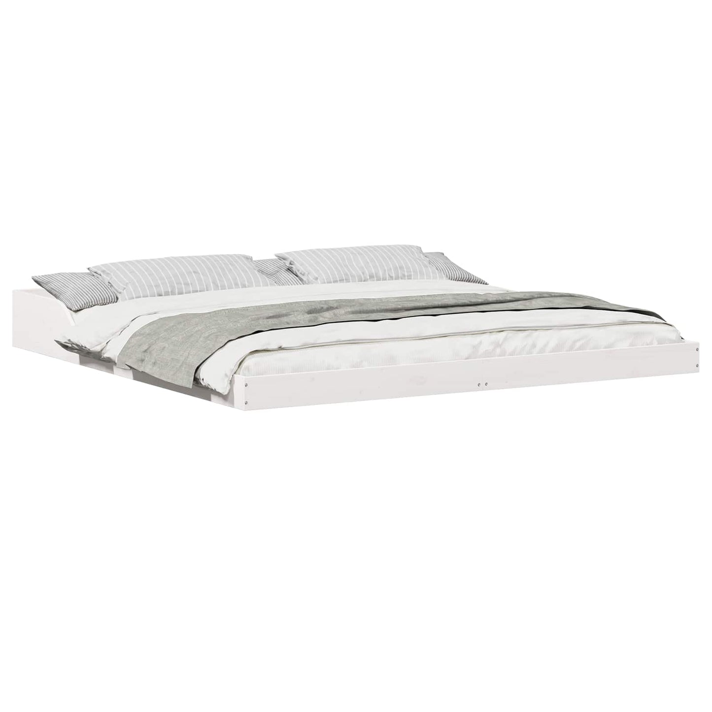 Sengestamme Hvit 200 x 220 cm Massiv furu