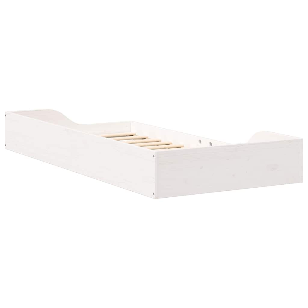 Sengestamme Hvit 75 x 190 cm Massiv furu