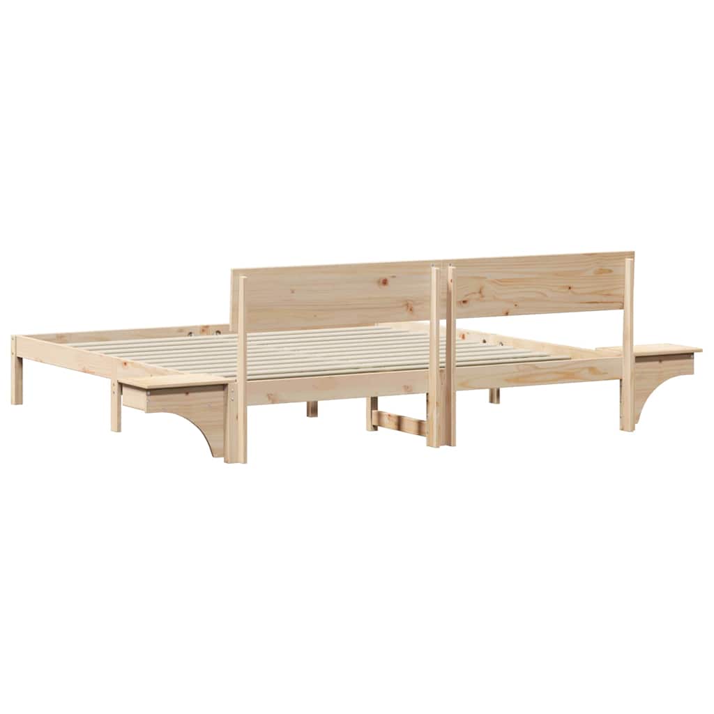 Sengestamme med hodegjerde Brun 180 x 200 cm Massiv furu