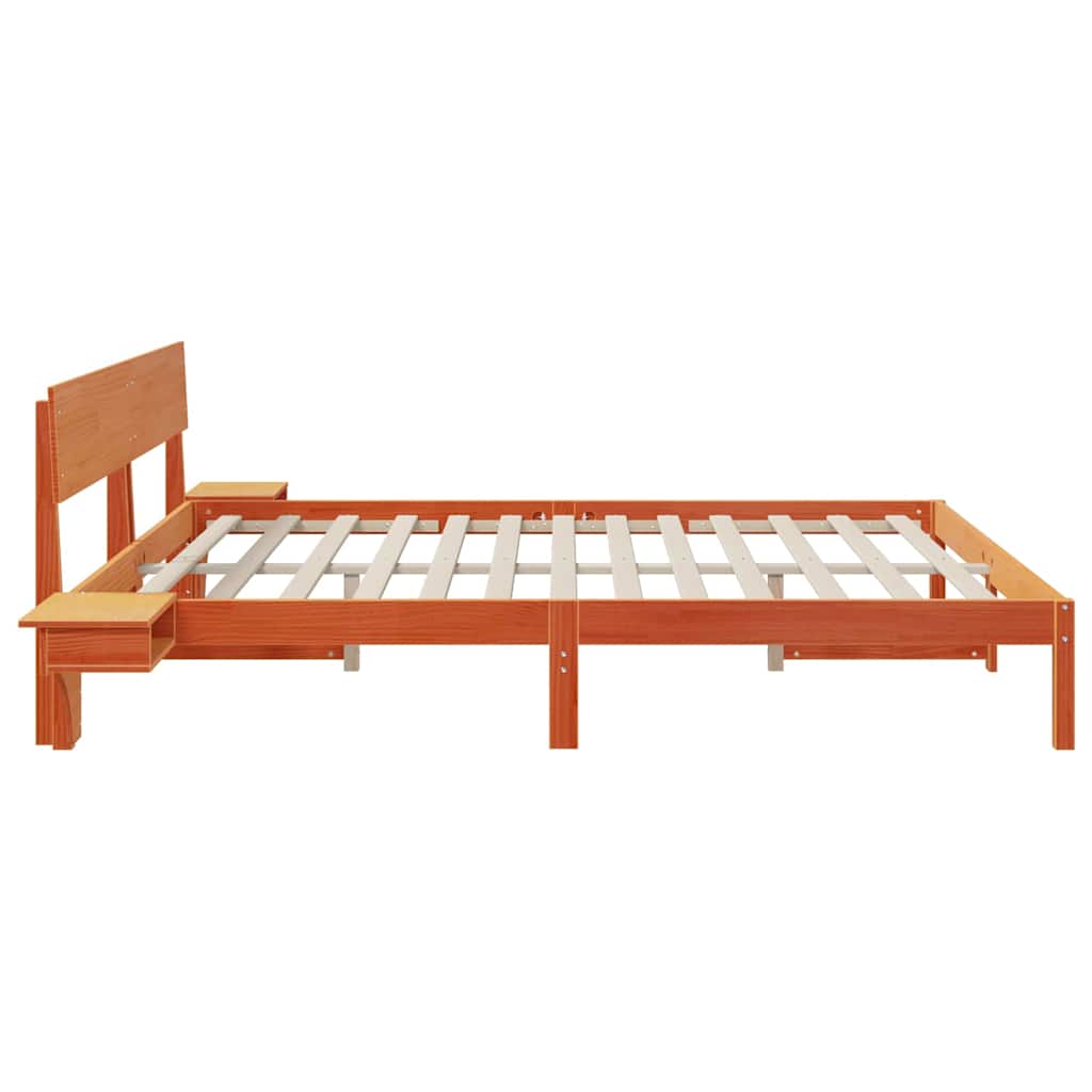 Sengestamme med hodegjerde Vokset Brun 180 x 200 cm Massiv furu