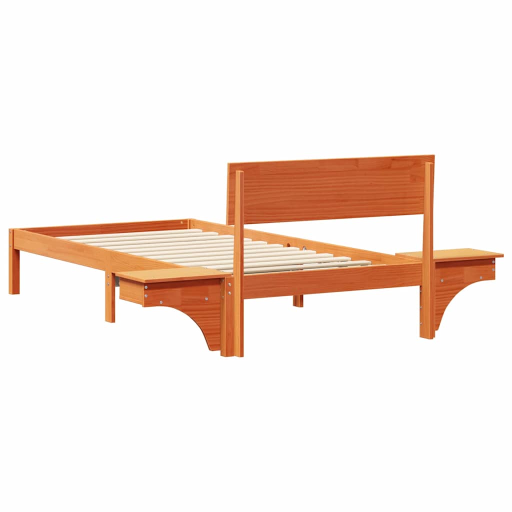 Sengestamme med hodegjerde Vokset Brun 90 x 200 cm Massiv furu