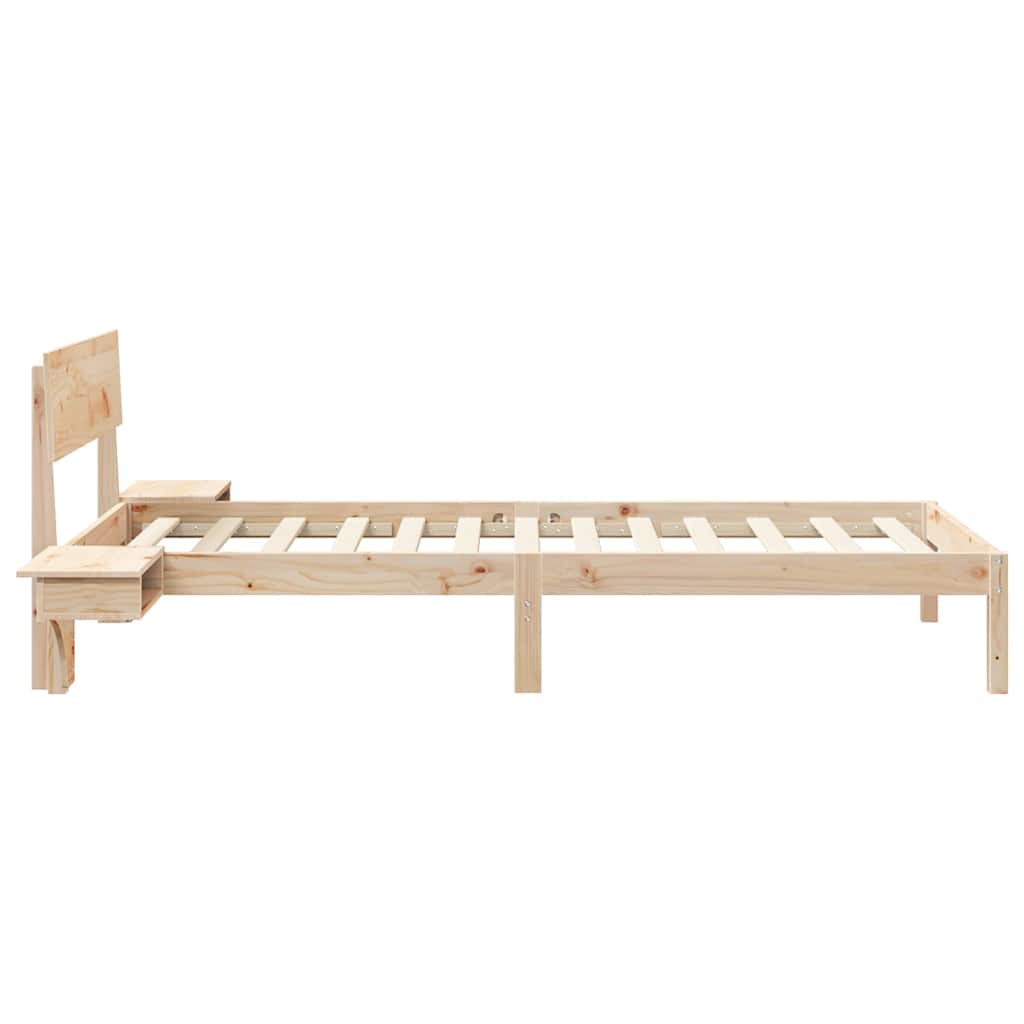 Sengestamme med hodegjerde Brun 80 x 200 cm Massiv furu