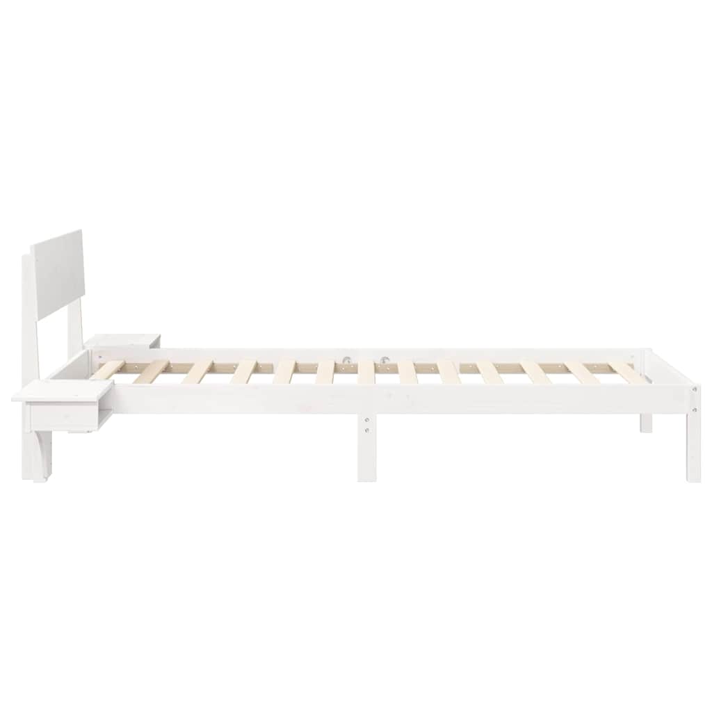 Sengestamme med hodegjerde Hvit 80 x 200 cm Massiv furu