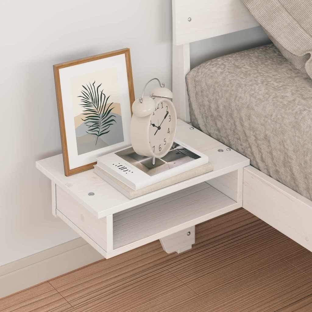 Sengestamme med hodegjerde Hvit 90 x 190 cm Massiv furu