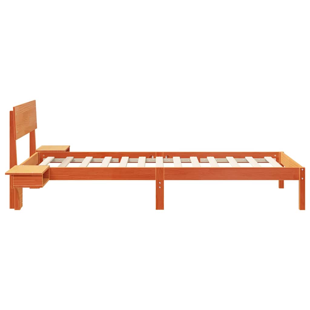 Sengestamme med hodegjerde Vokset Brun 90 x 190 cm Massiv furu