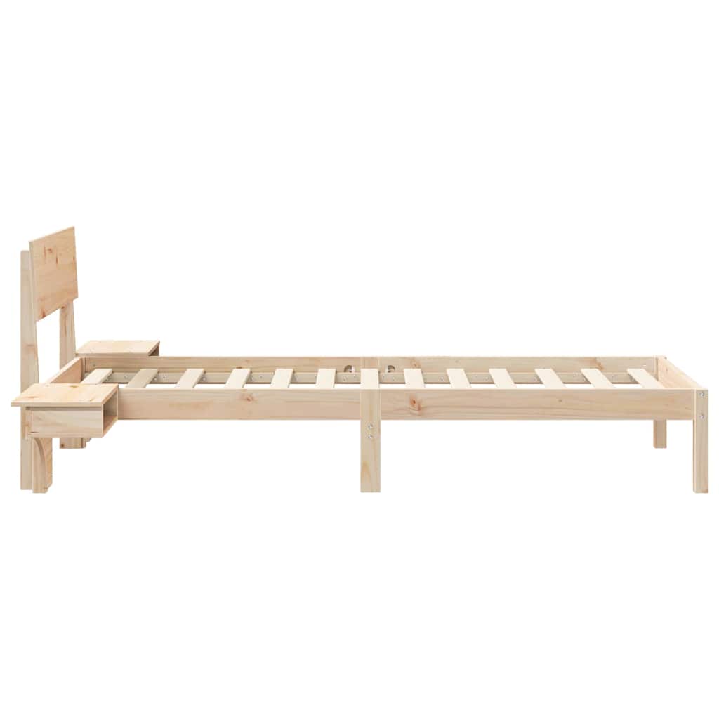 Sengestamme med hodegjerde Brun 75 x 190 cm Massiv furu