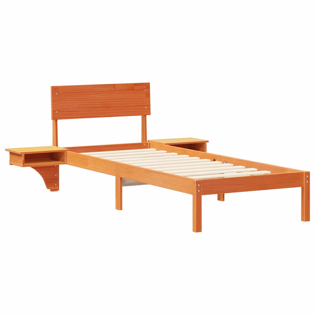 Sengestamme med hodegjerde Vokset Brun 75 x 190 cm Massiv furu
