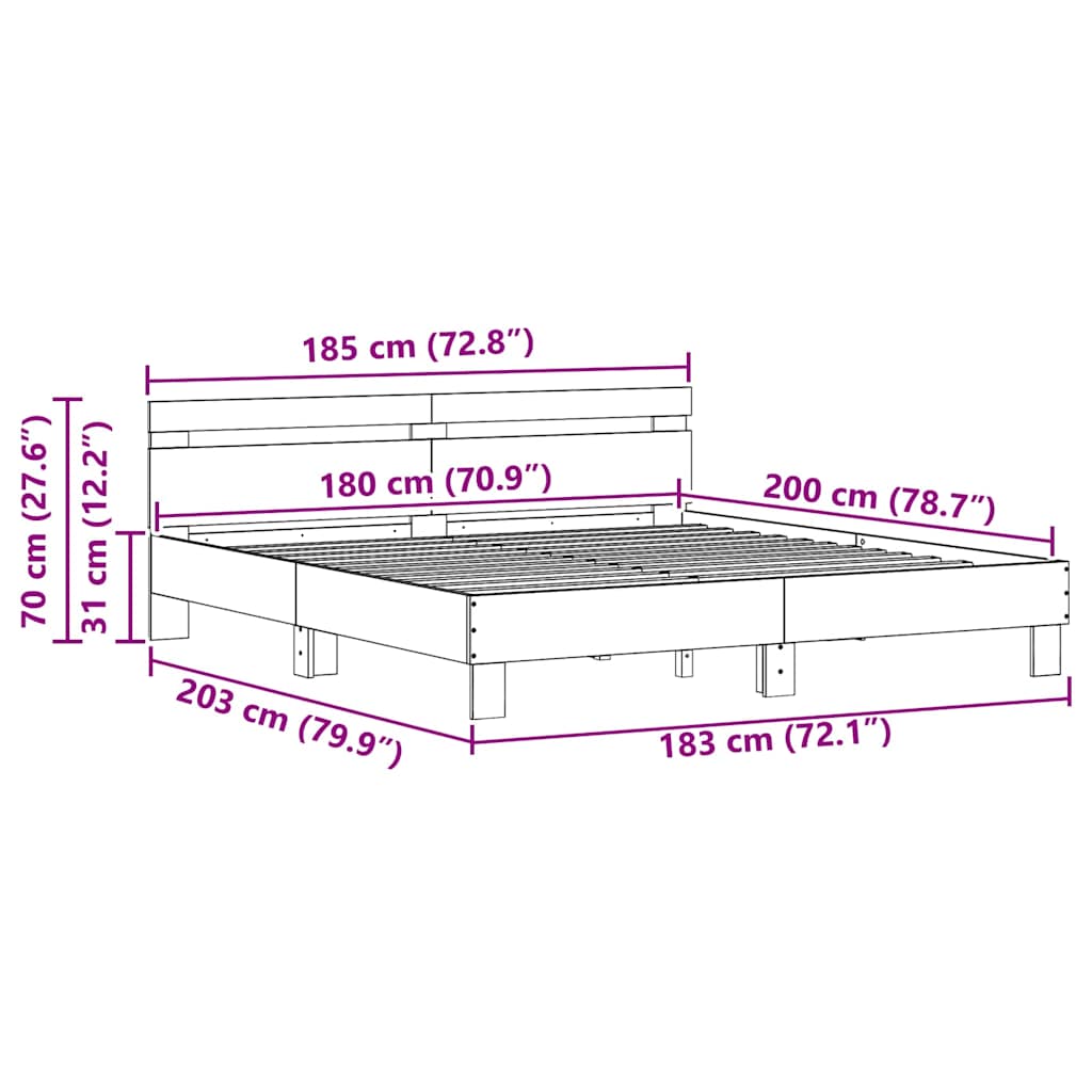 Sengestamme Gammelt tre 203 x 185 x 70 cm Konstruert tre