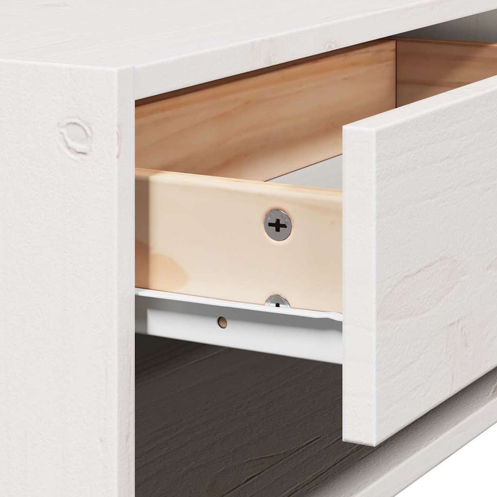 Nattbord med skuff 2 pcs Hvit 50 x 32,5 x 24 cm Heltre furu